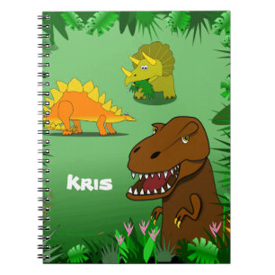 Dinosaurs i en anteckningsbok för spiral för