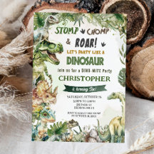 Dinosaurs Jurassic Födelsedagsfest Stomp Chomp Roa