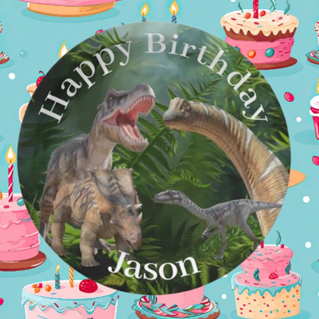 Dinosaurs Jurassic World Underlägg Papper Rund (Add a playful Jurassic touch to your gatherings with this Dinosaurs Jurassic World round paper coast)