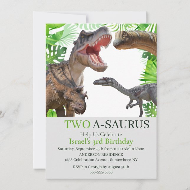 Dinosaurs Jurassic World White Age Inbjudningar (Framsida)