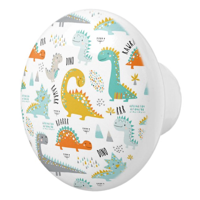 Dinosaurs keramisk pull knopp (Höger)