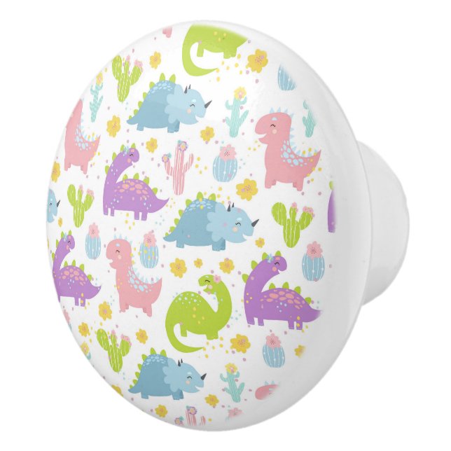 Dinosaurs keramisk pull knopp (Höger)