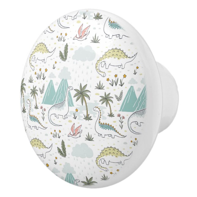 Dinosaurs keramisk pull knopp (Höger)