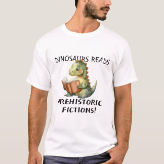 Dinosaurs läser förhistorisk fiktion t shirt