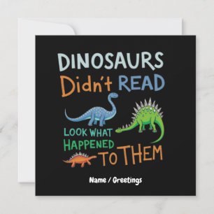 Dinosaurs läste inte Bokar och såg vad som hände Inbjudningar