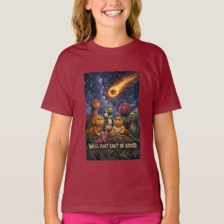Dinosaurs Looking Up at Incoming Meteor T Shirt