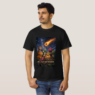 Dinosaurs Looking Up at Incoming Meteor T Shirt
