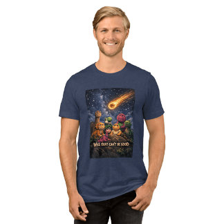 Dinosaurs Looking Up at Incoming Meteor T Shirt