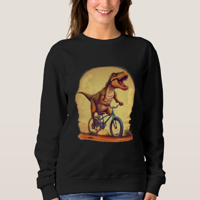 Dinosaurs loves Bikes and bicycle T Shirt (Framsida)