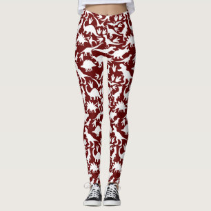Dinosaurs mönster 01 w. DRed BG Leggings