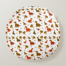 Dinosaurs mönster rund kudde