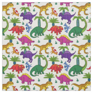 Dinosaurs mönstrade färgstarka Dinos Fabric Tyg