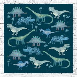 Dinosaurs Mörk grönt Poster