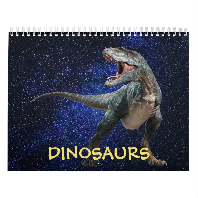 Dinosaurs Mörk Shiny Himmel Vacker Wall Kalender (Omslag)