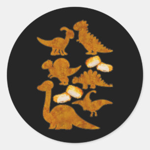 Dinosaurs nug Life Dino Funny Chicken Nuggets Runt Klistermärke