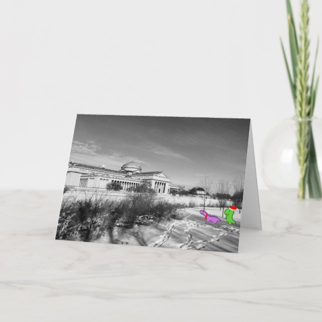 Dinosaurs på museet av vetenskap & bransch, helgkort (Framsida)