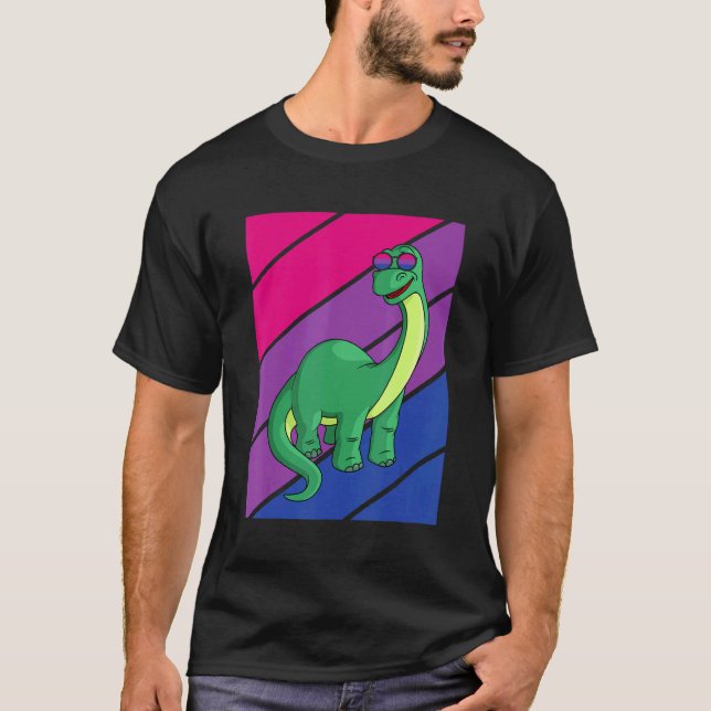 Dinosaurs Pride Bisexual Flag LGBTQ Proud Ally Pri T Shirt (Framsida)