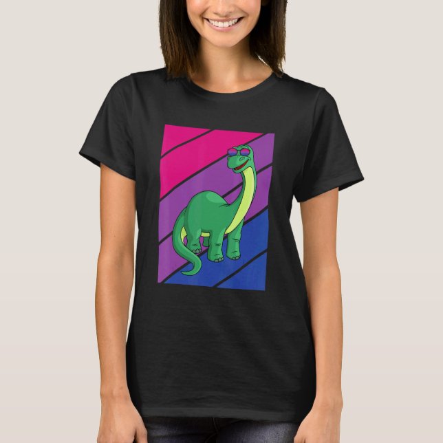 Dinosaurs Pride Bisexual Flag LGBTQ Proud Ally Pri T Shirt (Framsida)