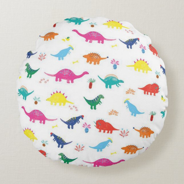 Dinosaurs Rund Kudde (Framsidan)