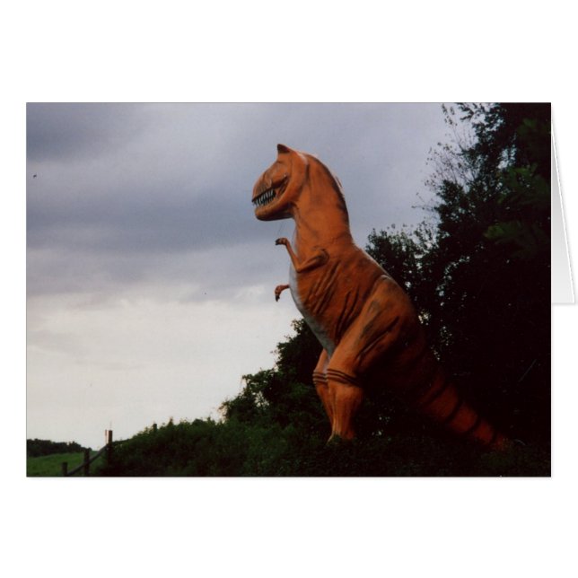 Dinosaurs som strövar omkring jorden hälsningskort (Framsidan Horizontal)