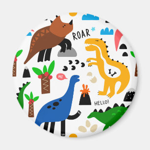 Dinosaurs sömlös mönster magnet