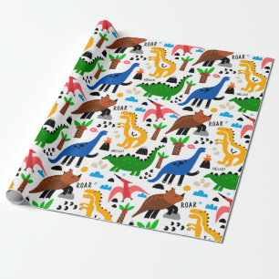 Dinosaurs sömlös mönster presentpapper