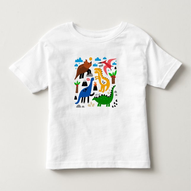 Dinosaurs sömlös mönster t shirt (Framsida)