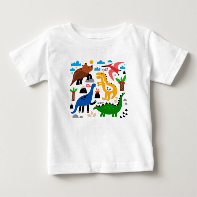 Dinosaurs sömlös mönster t shirt (Framsida)