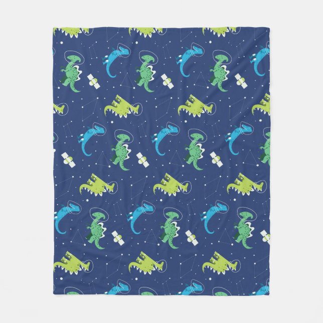 Dinosaurs Space dino children Mönster Gift Cute, s Fleecefilt (Framsidan)
