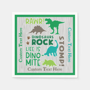 Dinosaurs Sten Tunnelbanan Artwork Personlig Pappersservett