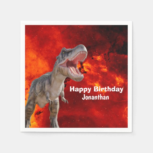 Dinosaurs T Rex Fire Jurassic World Pappersservett (Framsidan)