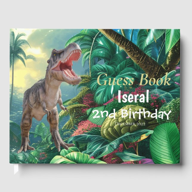 Dinosaurs T Rex Kids Jurassic World Gästböcker (Framsida)