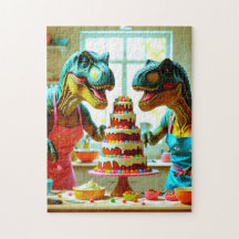 Dinosaurs Teaming upp till Bake a Cake