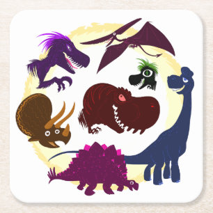 Dinosaurs Underlägg Papper Kvadrat