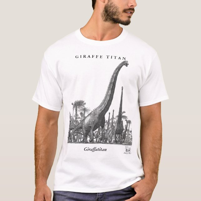 Dinosaurskjorta Giraffatitan Brachiosaur Greg Paul T Shirt (Framsida)
