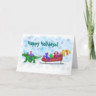 DinosaurSleighritt Helgkort