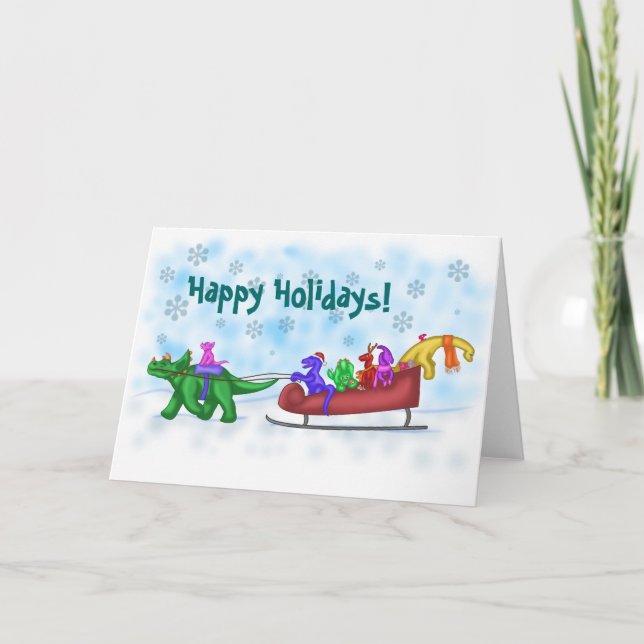 DinosaurSleighritt Helgkort (Framsida)