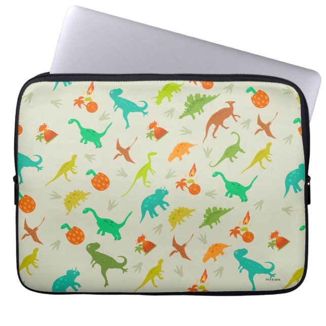 Dinosaursmönster Laptop Fodral (Framsidan)