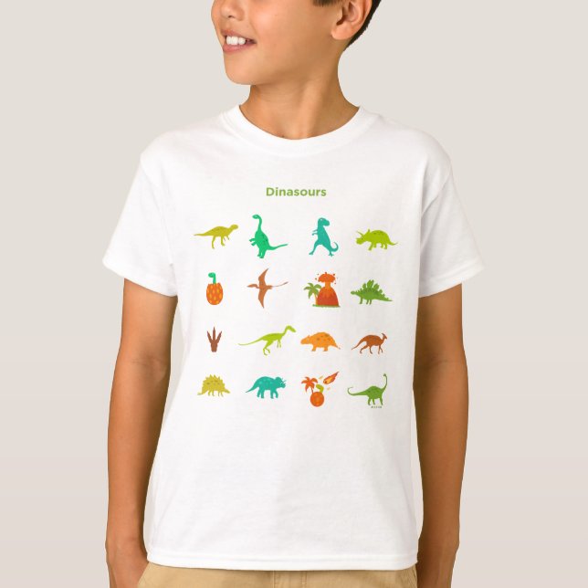 Dinosaursmönster T Shirt (Framsida)