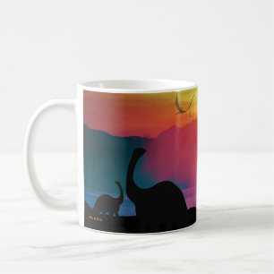 Dinosaursolnedgång Kaffemugg