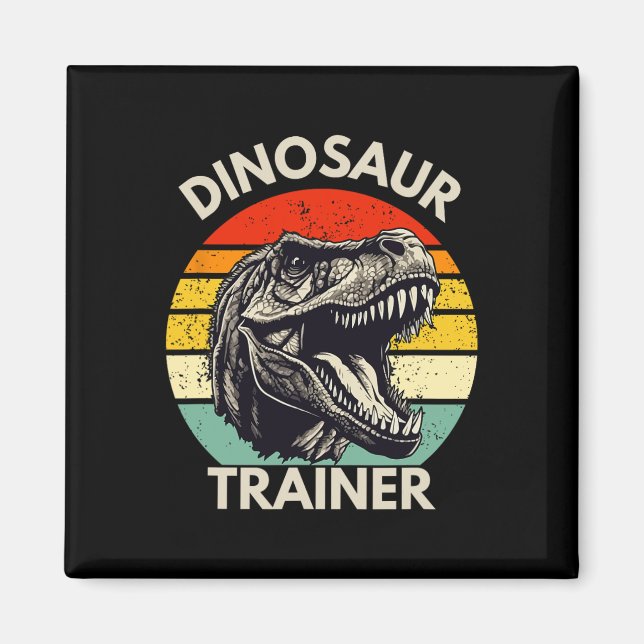 Dinosaurstränare Retro Halloween-kostym för vuxna Magnet (Framsidan)