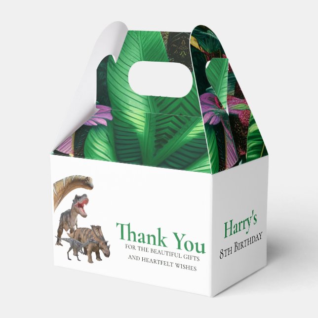 Dinosauurasus Jurassic World Themme Favor Box Presentaskar (Framsidan Sidan)