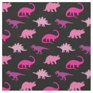 Dinosauurs Cute Silhouettes Rosa Girls Kids Tyg
