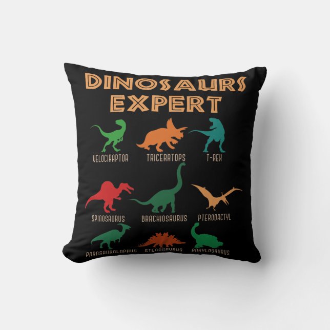 Dinosauurs Expert Boys Girls Dino T-rex Spinosauru Kudde (Framsida)