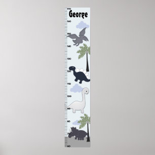Dinosauurs Grått/Blue Growth Chart-Behålla 8 x 44! Poster