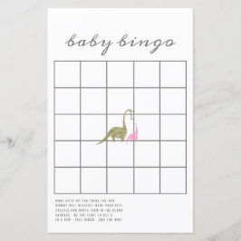 Dinosauurs Rosa Baby Shower Bingo Game