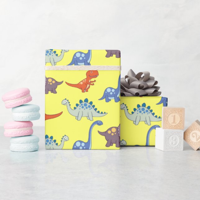 Dinosauurs Sten om Lemon Wrapping Papper Presentpapper (Baby Shower)