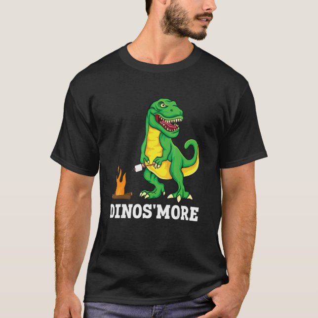 Dinos'more Camping Dinosaur Trex Camp Camper Smore T Shirt (Framsida)