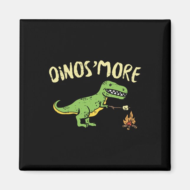 Dinosmore Rolig Dino Smore Camping Dinosaur Camp C Magnet (Framsidan)