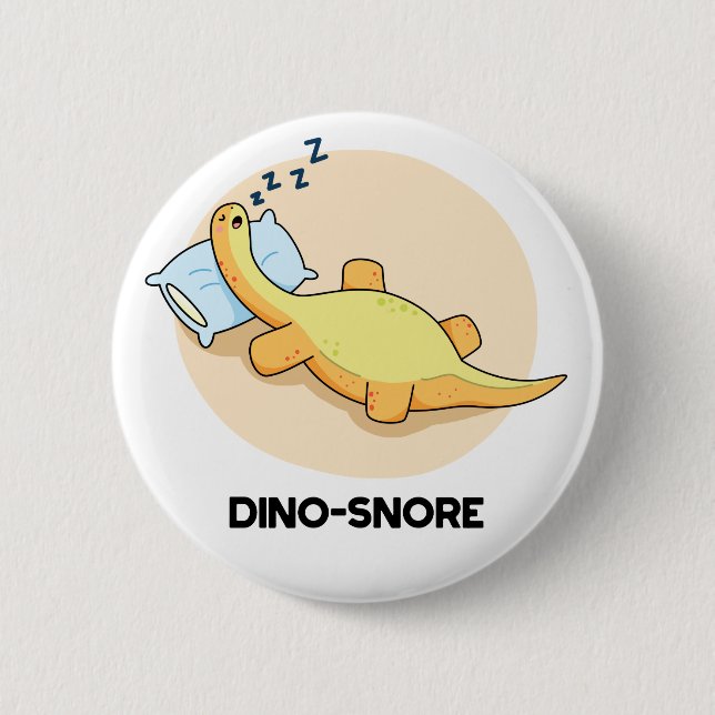 Dinosnore Funny Sleeping Dinosaur Pun Knapp (Framsida)